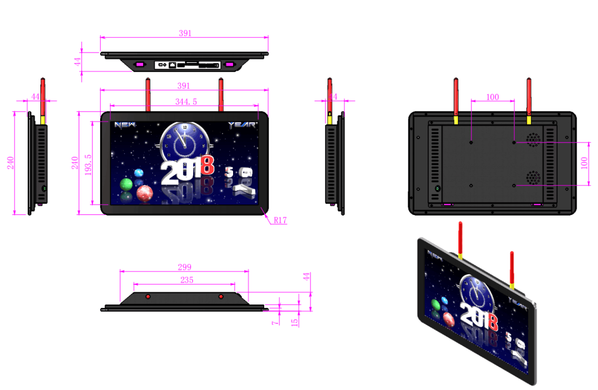 15.6 inches fanless panel computer