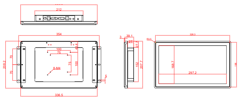 13.3 Inches Open Frame Industrial Touch Windows Panel PC ZPC133-S112