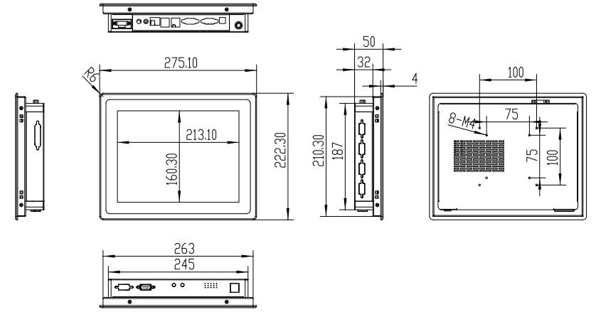 10 inch touch screen panel pc industrial computer