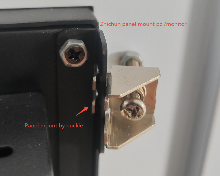 Panel mount monitor by buckle