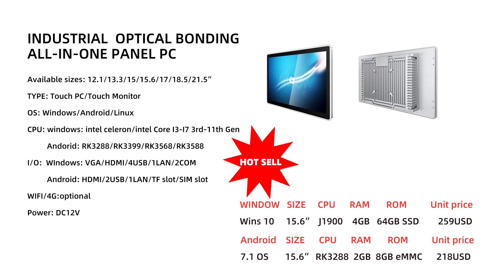 Industrial All In One PC Win11 With Wall Mount Mrackets